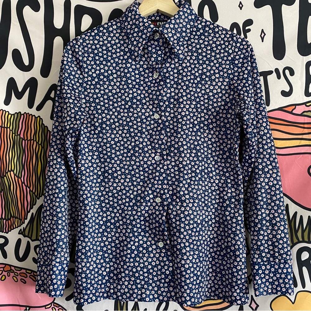 Vintage button-down daisy shirt